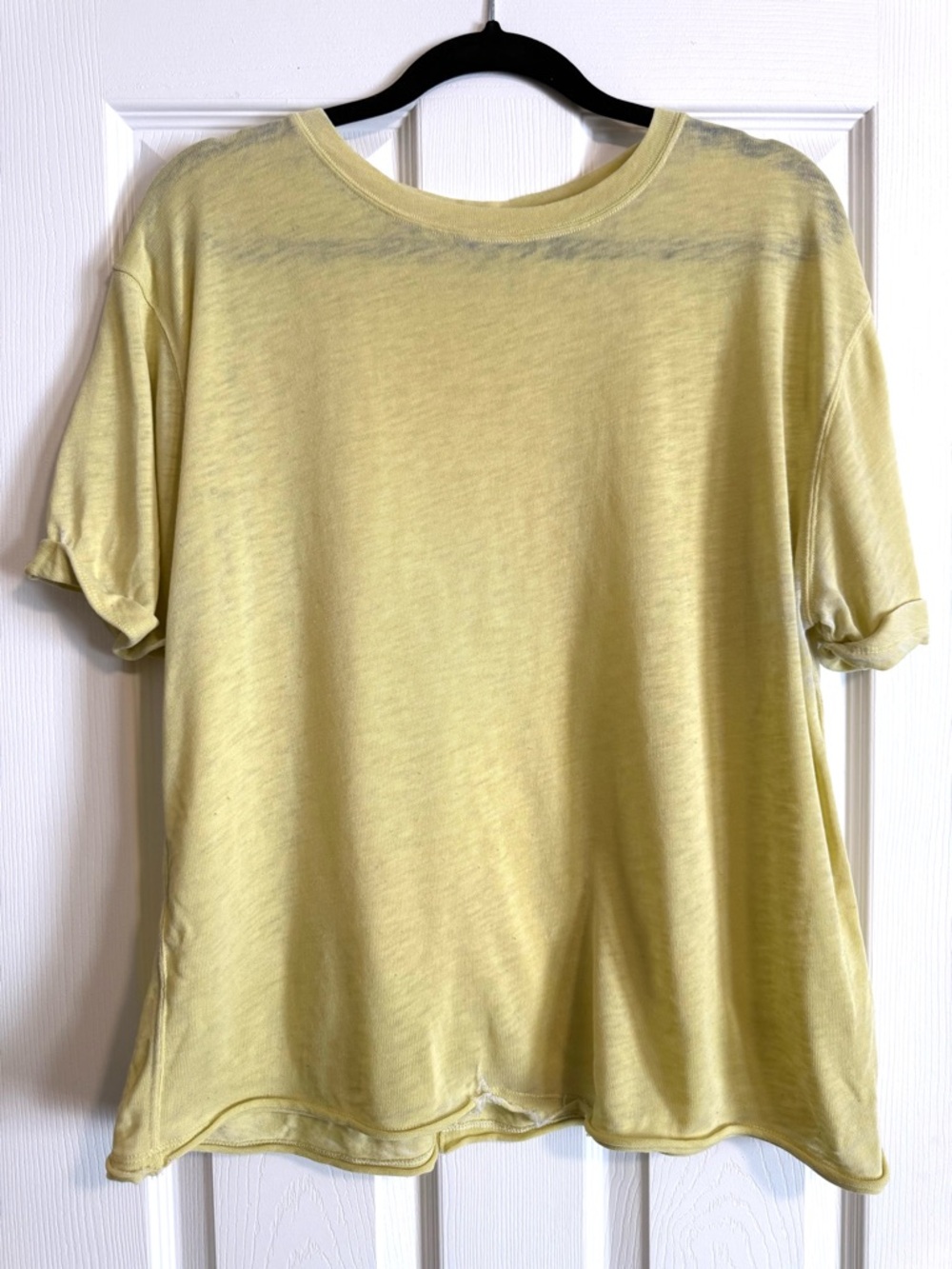We The Free Pale Yellow/Green Crewneck Tee